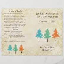 Musical Flower Tree Wedding Program Flyers