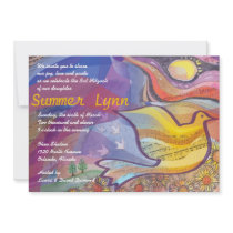 Musical Flying Dove Bat Mitzvah Invitation