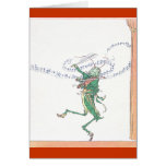 Musical Grasshopper Playing Violin Card