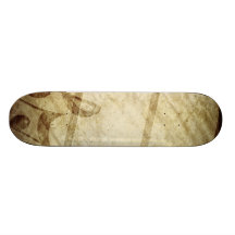 MUSICAL GRUNGE DIGITAL TEMPLATE SEPHIA MUSIC NOTES CUSTOM SKATE BOARD