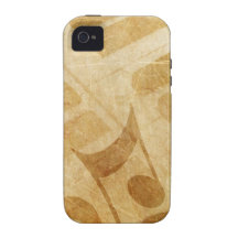 MUSICAL GRUNGE NOTES PIANO BACKGROUNDS FADED VINTA CASE FOR THE iPhone 4