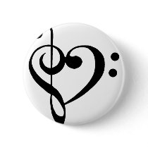Musical Heart Pinback Buttons