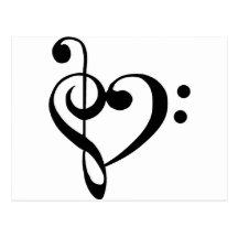 Musical Heart Post Cards