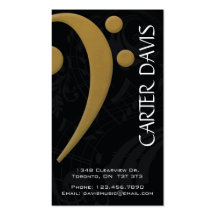 Musical Instrument - Bass Clef Business Card Templates