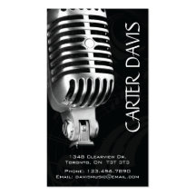Musical Instrument - Mic Business Card Templates