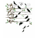 Musical Note Birds - black t-shirts