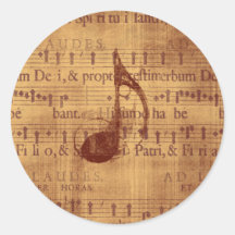 Musical Note Round Stickers