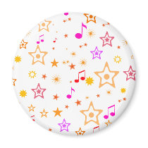 Musical Notes and Stars: Magnet