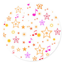 Musical Notes and Stars: Sticker