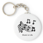 Musical Notes Button Key chain keychains