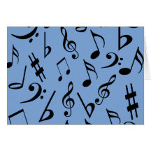 Musical Notes Card - Blue