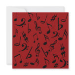 Musical Notes Customisable Invitation Red & Black