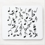 Musical Notes Mousepad - White & Black