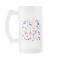 Musical Notes Mug - Frosted Glass