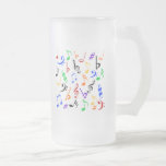 Musical Notes Mug - Frosted Glass mugs