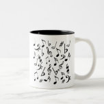 Musical Notes Mug - White & Black mugs