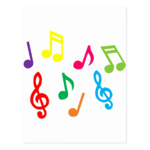 Musical notes post card