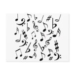 Musical Notes Postcard - White
