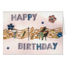 Musical Sparkles Birthday Card