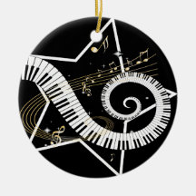 Musical Star golden notes Christmas Tree Ornament