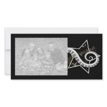 Musical Star golden notes Photo Card