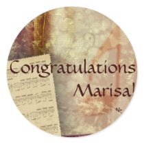 Musical Round Stickers