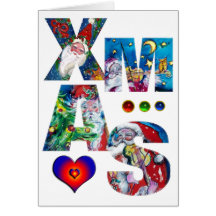 MUSICAL XMAS PARTY,SANTA  WITH CHRISTMAS TREE CARDS
