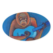 Musician art fun blues guitarist orangutan monkey