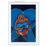 Musician cards fun art blues guitarist orangutan
