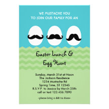 Mustache Easter Eggs Invitation