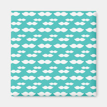 Mustache Light Blue Pattern Magnet