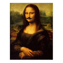 Mustachioed Mona Lisa Post Card
