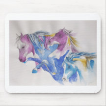 Mustang Portrait in Pastel Mouse Pads