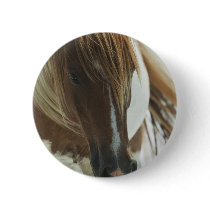 Mustang Wild Horse Round Magnet Pinback Button