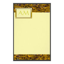 Mustard Swirl Customized Stationery