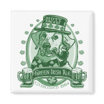 Mutt-Faced Green Irish Ale Beer Logo Gifts Magnet