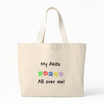 My Akita Walks All over Me Bag