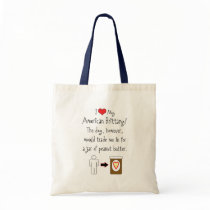 My American Brittany Loves Peanut Butter Canvas Bags