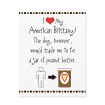 My American Brittany Loves Peanut Butter Postcard