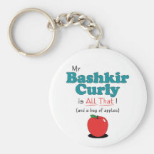 My Bashkir Curly is All That! Funny Horse Keychain