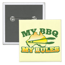 MY BBQ MY RULES aussie design Pinback Button