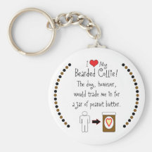 My Bearded Collie Loves Peanut Butter Keychains
