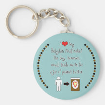 My Belgian Malinois Loves Peanut Butter Key Chains