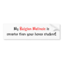 My Belgian Malionis is smarter... Bumper Sticker