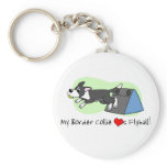 My Border Collie Loves Flyball Keychain
