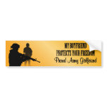 My Boyfriend Protect Your Freedom (Army Girlfriend bumper stickers
