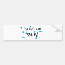 my boys can swim bumper sticker
