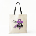 My Brother is My Hero - Purple Ribbon Tote Bags