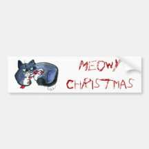 My candy cane, says tuxedo cat [cat holiday 21] bumper stickers