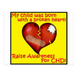 My Child Was Born With A Broken Heart Postcard